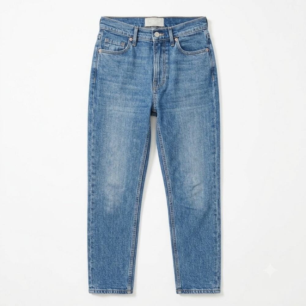 Everlane The Original Cheeky Crop Jean Medium Wash High Rise Stretch Womens 23